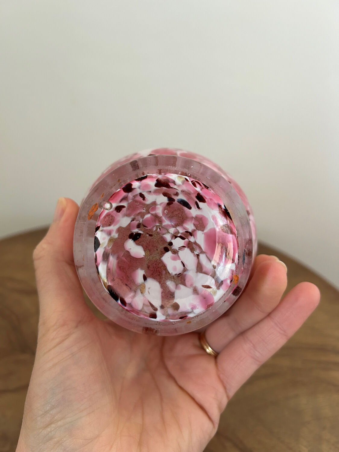 Speckled pink vase Legras