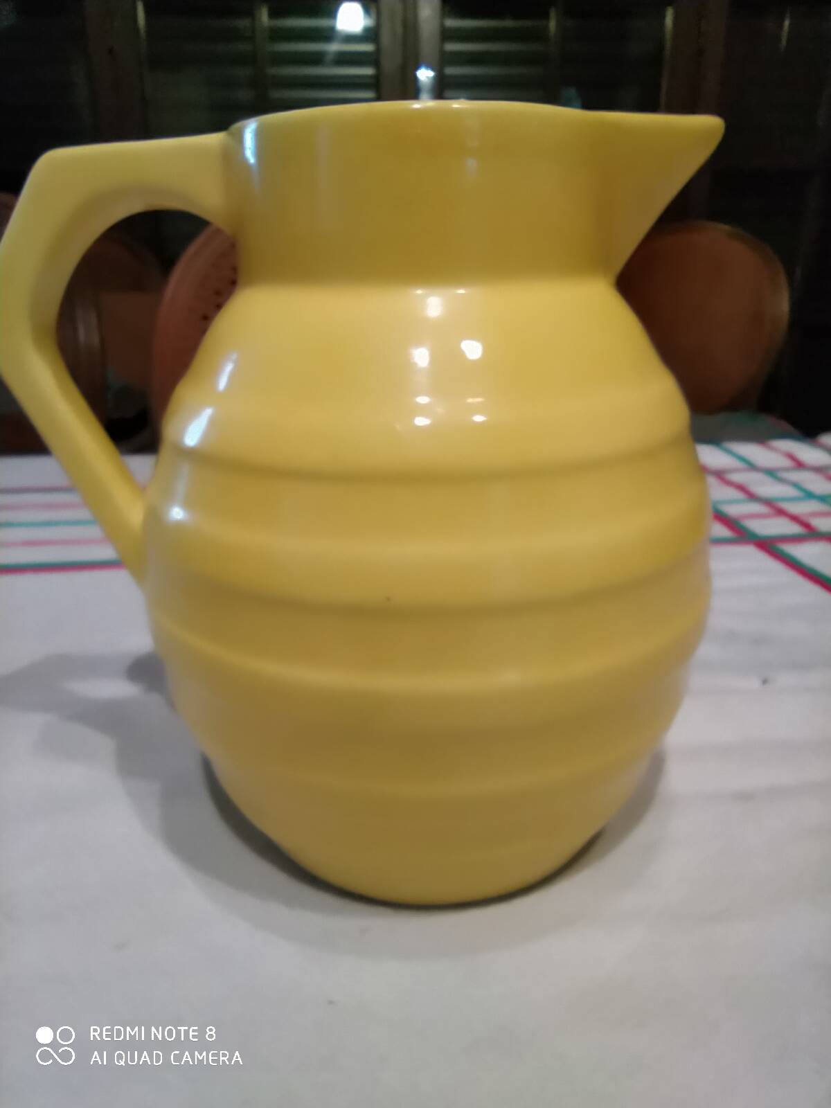 Orchies pitcher 1950 yellow ceramic