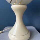 Lampe de table Space Age en verre opalin blanc