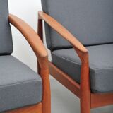 2x Model 121 Paper Knife armchairs by Kai Kristiansen for Magnus Olsen