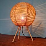 Vintage rope tripod lamp, 60s