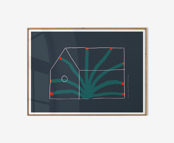 Affiche murale maison et arbuste 30cm*40cm