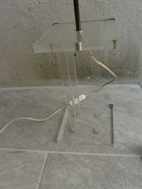 David Lange table lamp in plexiglass