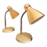 Paire de lampe tôle beige