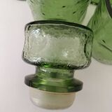 Carafe and matching tumblers in molded glass