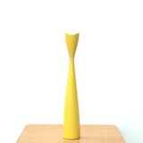 Bougeoir scandinave jaune en bois vintage