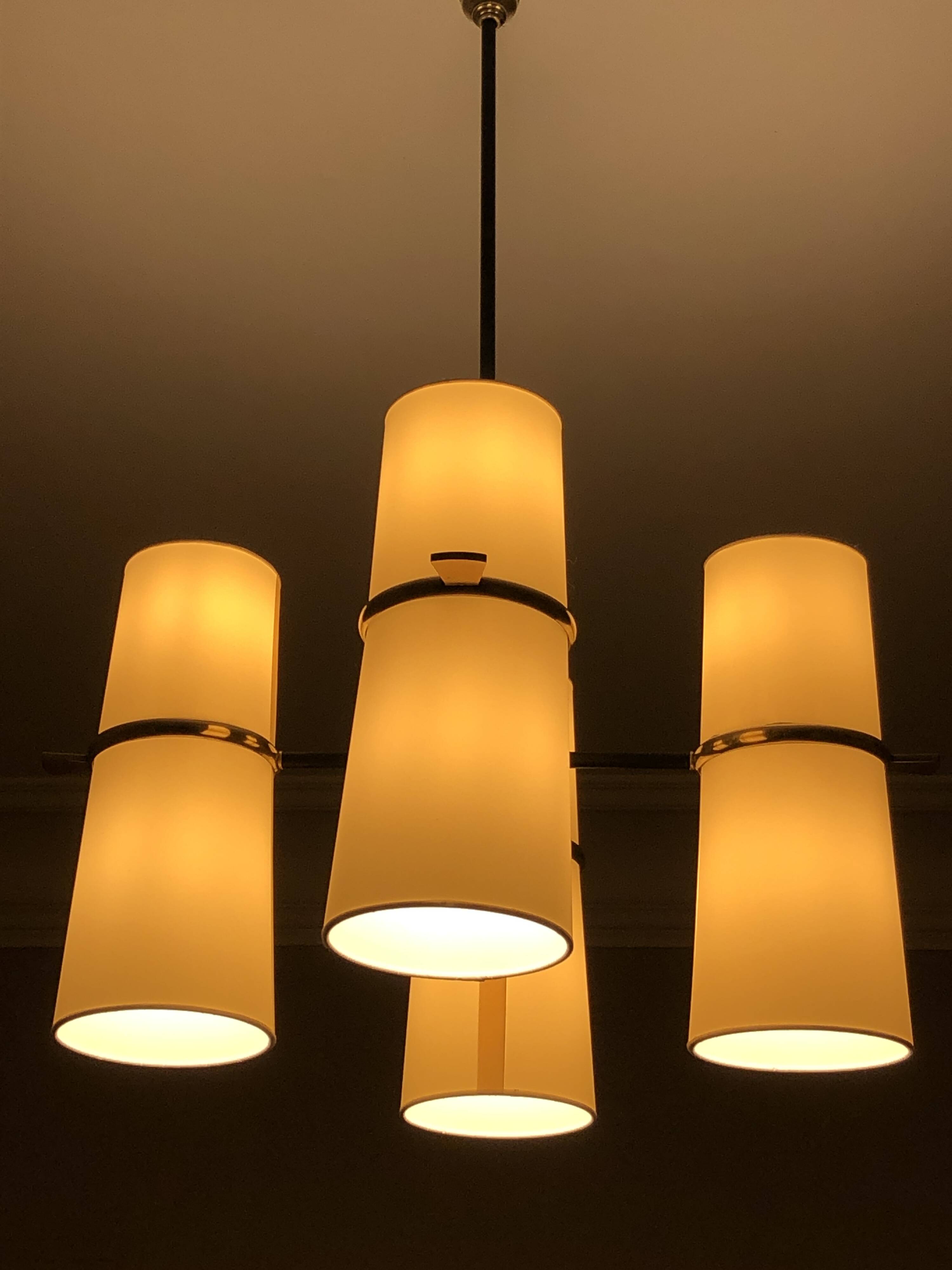 Lustre diabolical 8 lights Maison Lunel 1950