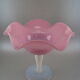 Cup on piedouche in pink opaline and translucent white period XX th