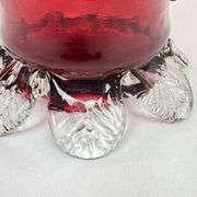 Raspberry red glass jardinière, taste of Auguste Jean or Legras.