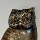 Brass Owl Catchall with Chiseled Feather Decoration. Italian Work in the