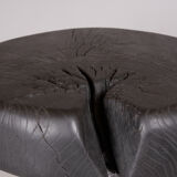 Solid wood sculptural side table, original contemporary design, logniture