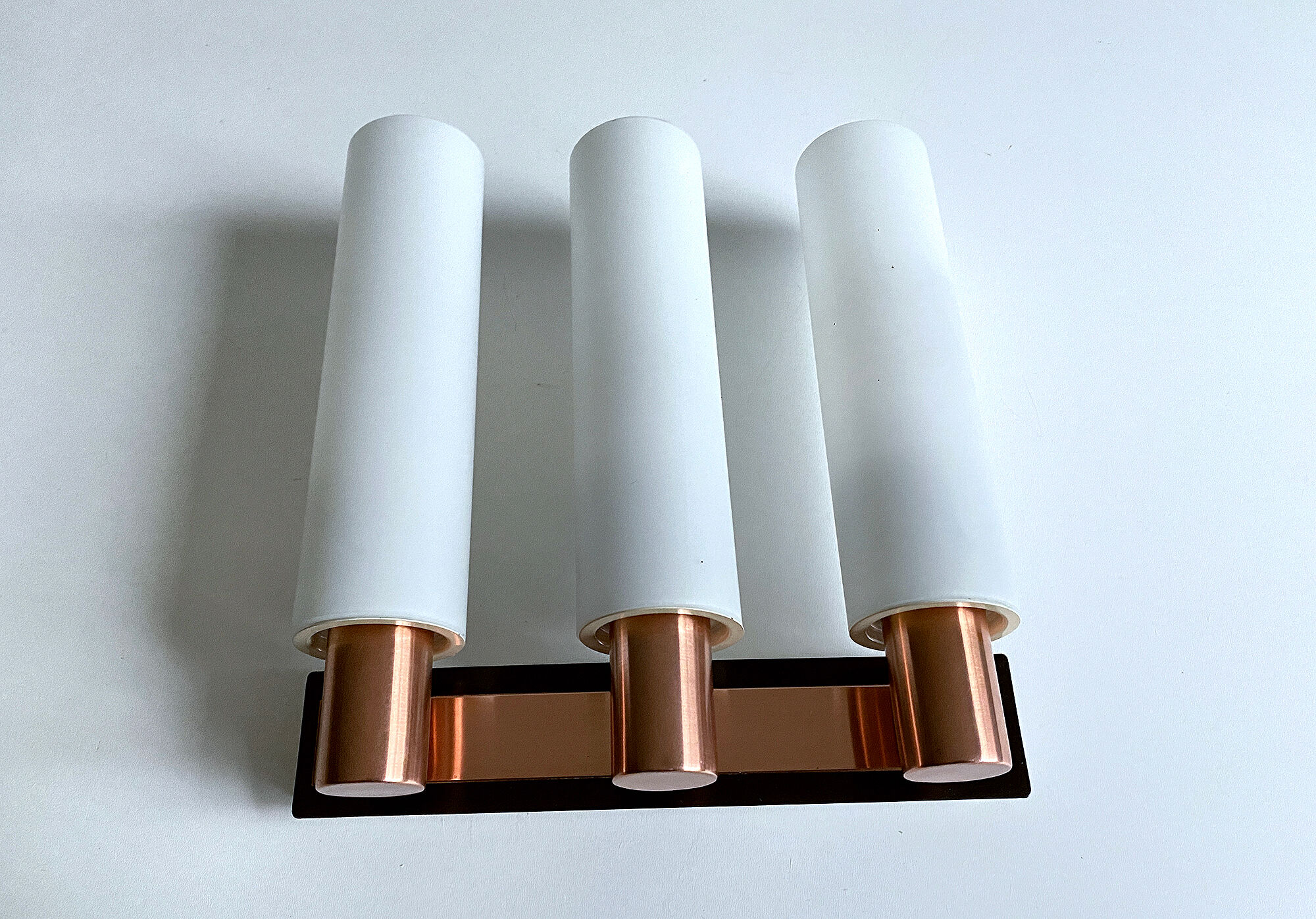 Vintage Scandinavian Triple Plique, 60s, Copper Glass