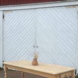Large renovated table for 10 people - 1 drawer in raw solid wood