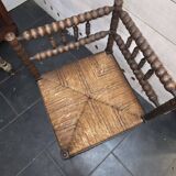 Antique corner fireplace armchair