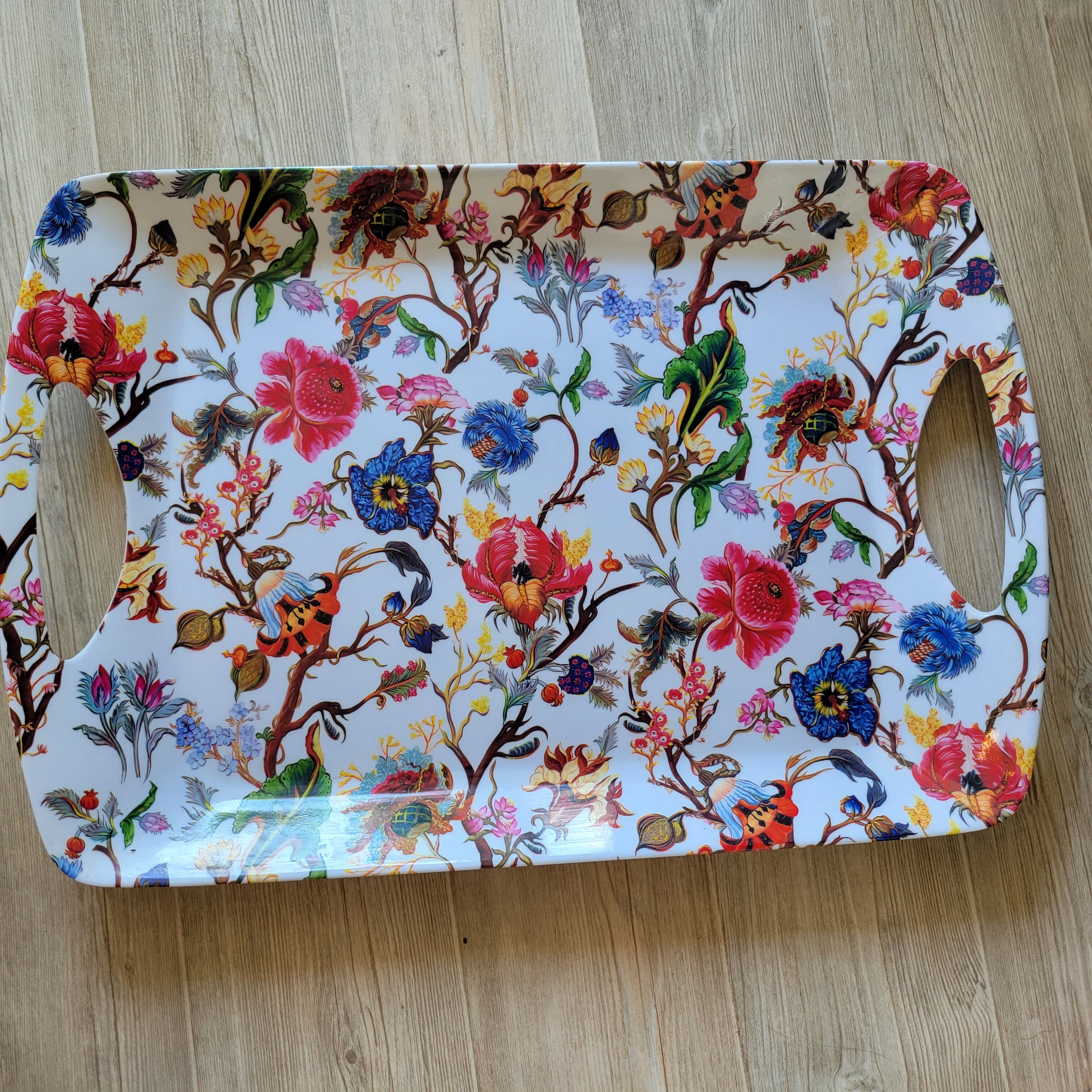 Large melamine serving tray The Leonardo Collection floral decoration