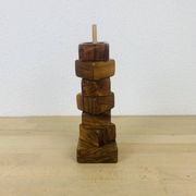 6 coquetiers en bois d'olivier et leur support