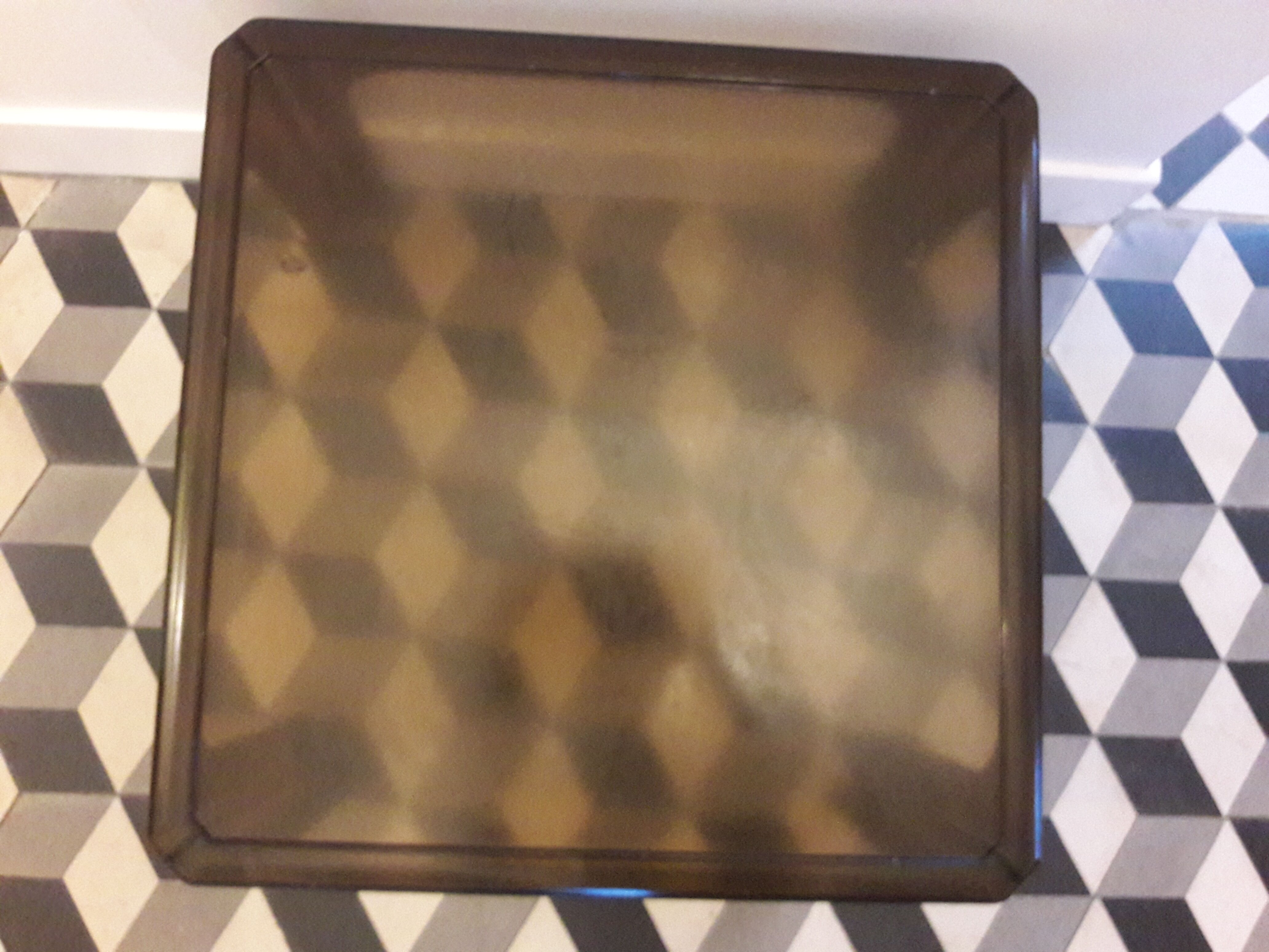 Square coffee table 60/70 plastic smoke, plexiglass smoke sofa end