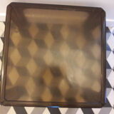 Square coffee table 60/70 plastic smoke, plexiglass smoke sofa end