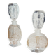 Pair of antique frosted crystal perfume bottles – Signed Charet