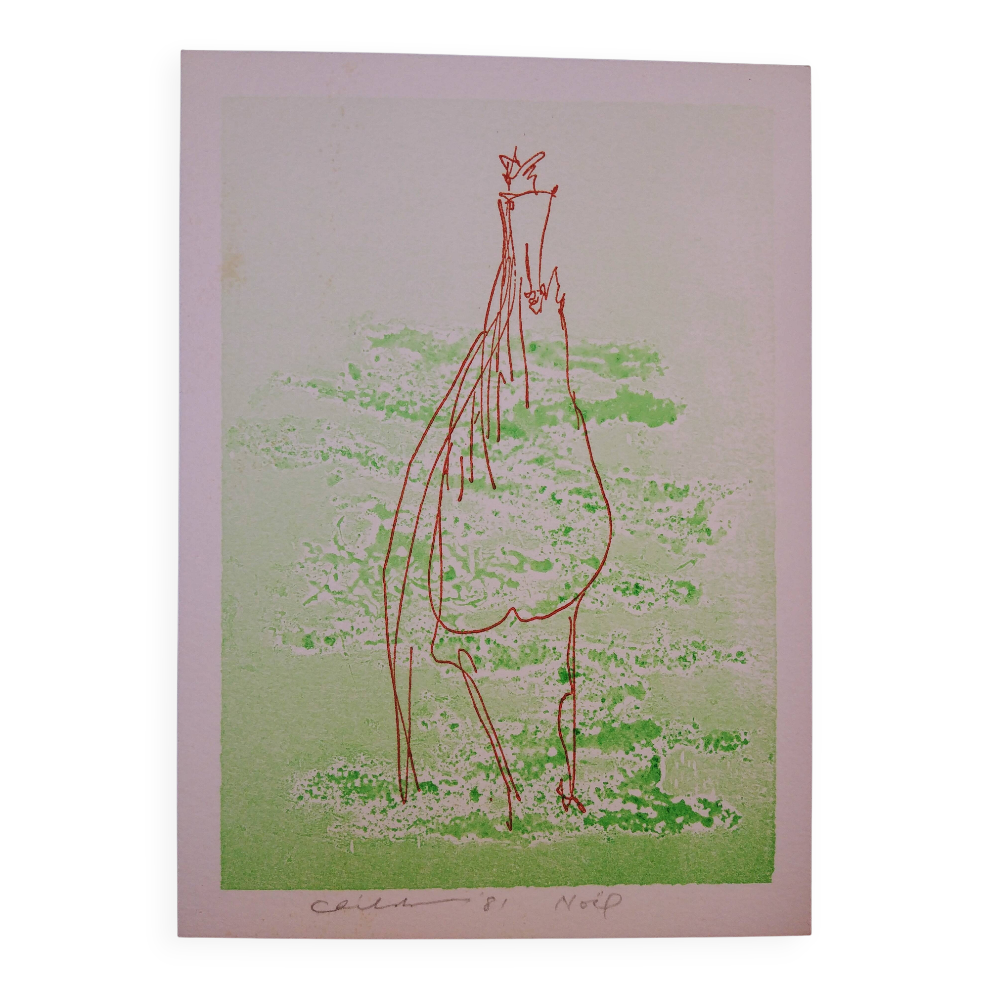 Etching - aquatint - Bernard Childs - Noël 1981
