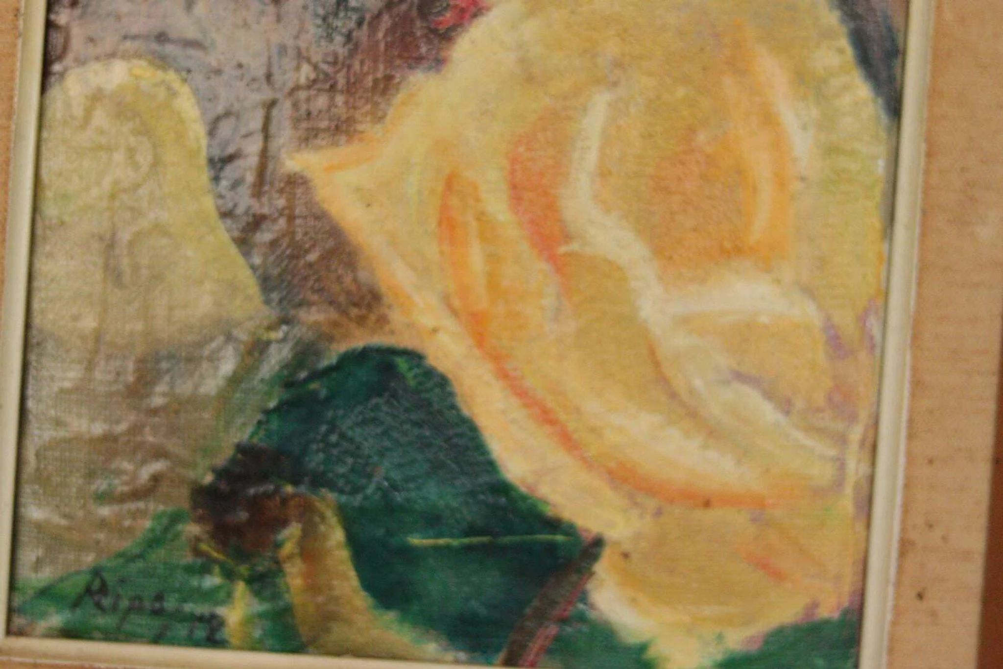 Original Mid Century Swedish Oil on Canvas – “Roses” by Hans Ripa