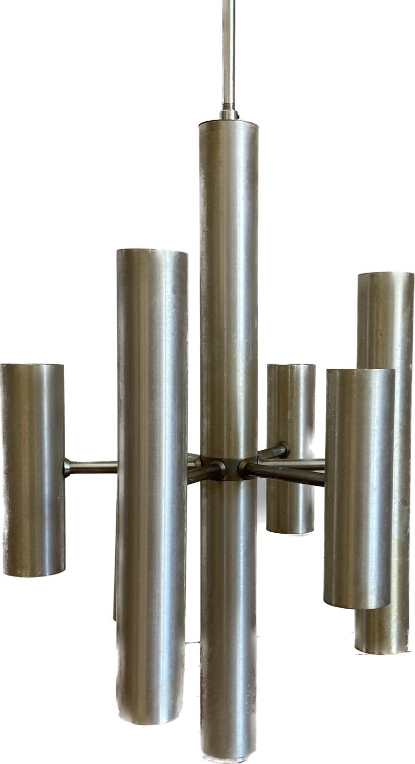 Vintage six-branched twelve-light Sputnik chandelier