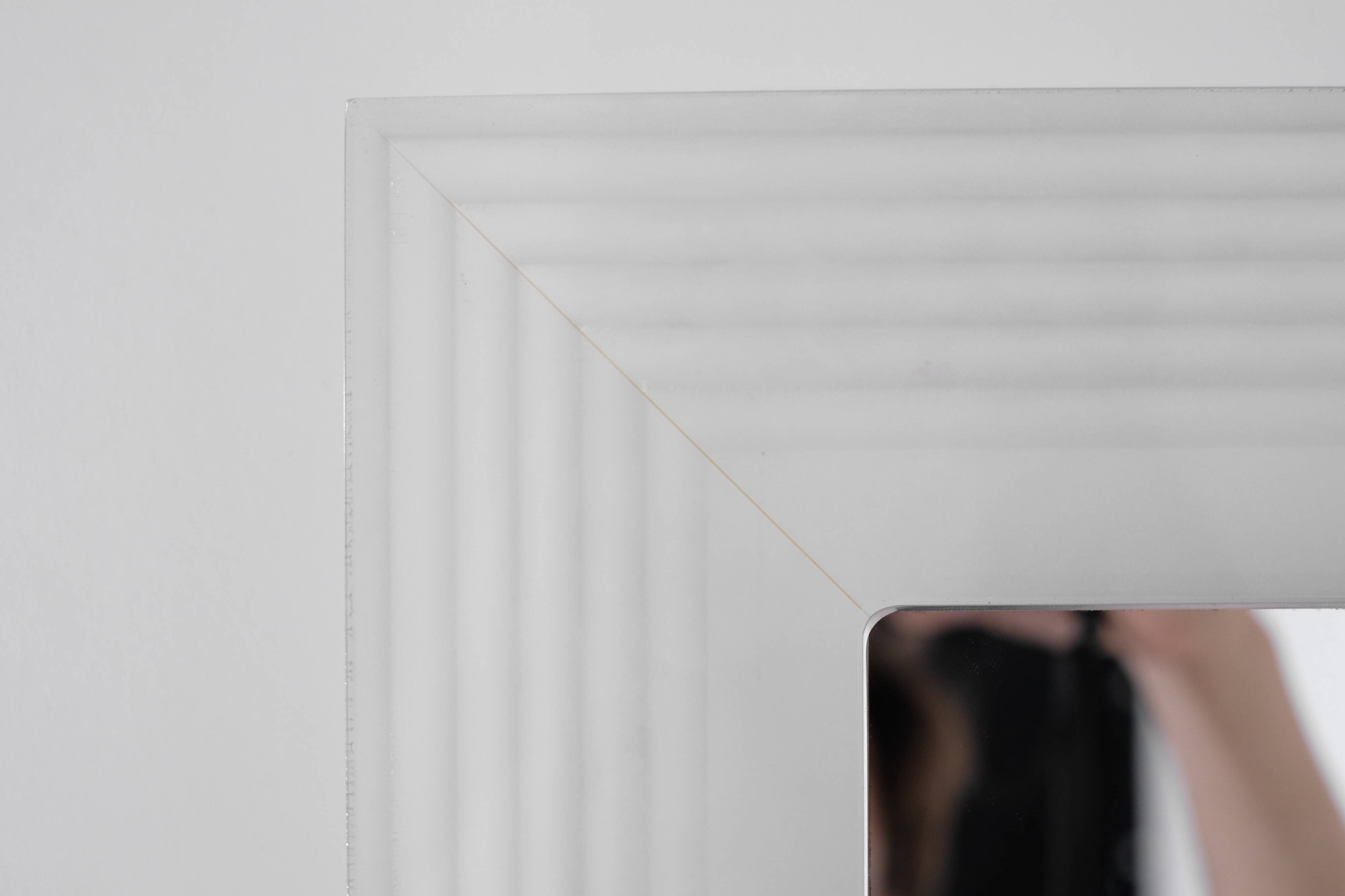 Vintage Square Glass Mirror, Italy 1970s.