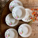 Set of 6 vintage deep plates, Anemone pattern from Digoin Sarreguem.