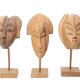 Six African masks with wooden bases, 1970s
