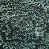 Handmade carved anatolian 1980s 176 cm x 286 cm black rug