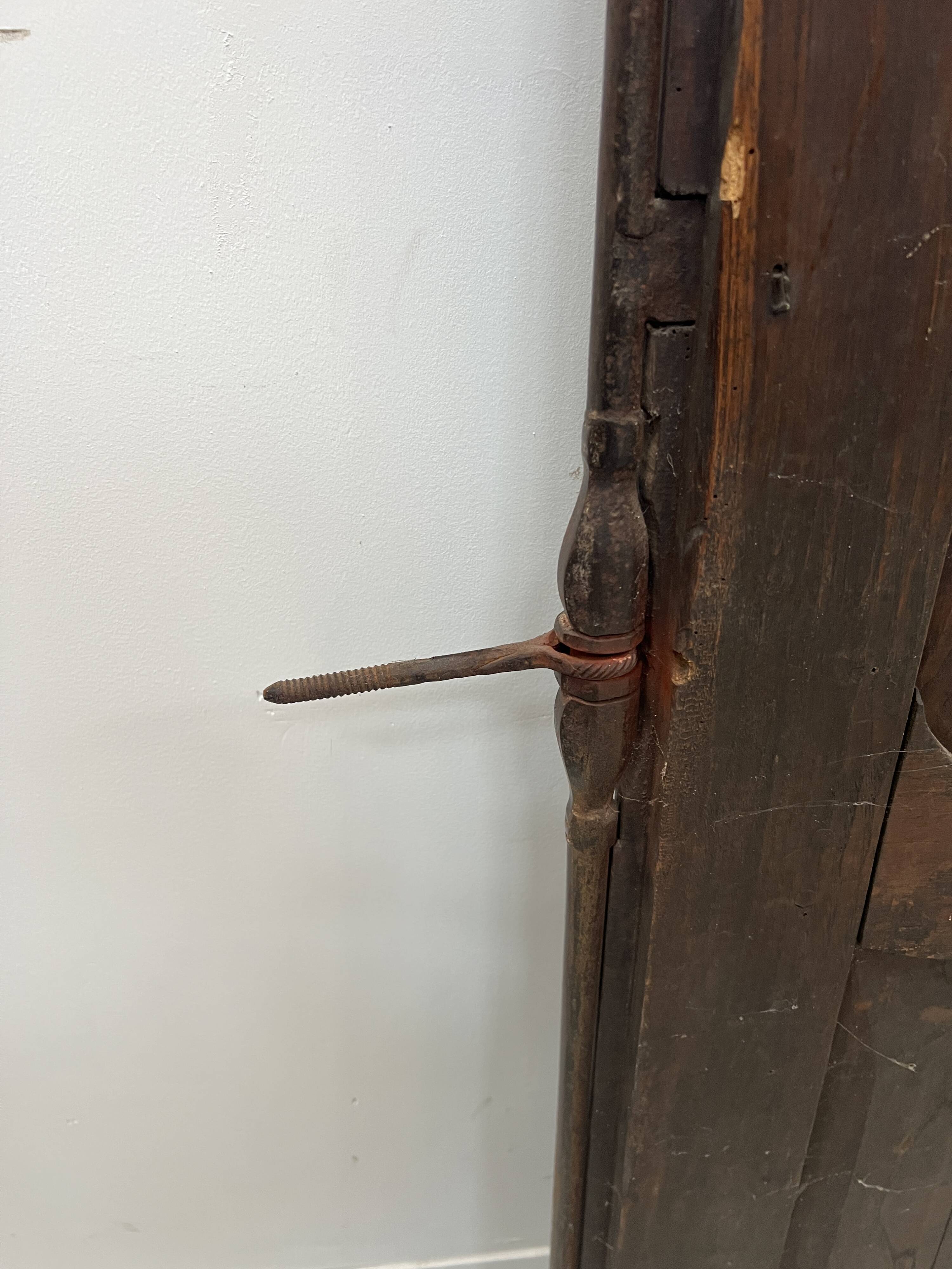 Antique pair of 18th century solid oak cabinet doors