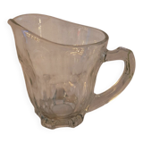 Thick moulded glass jug with ridges – France – 1950s–1960s