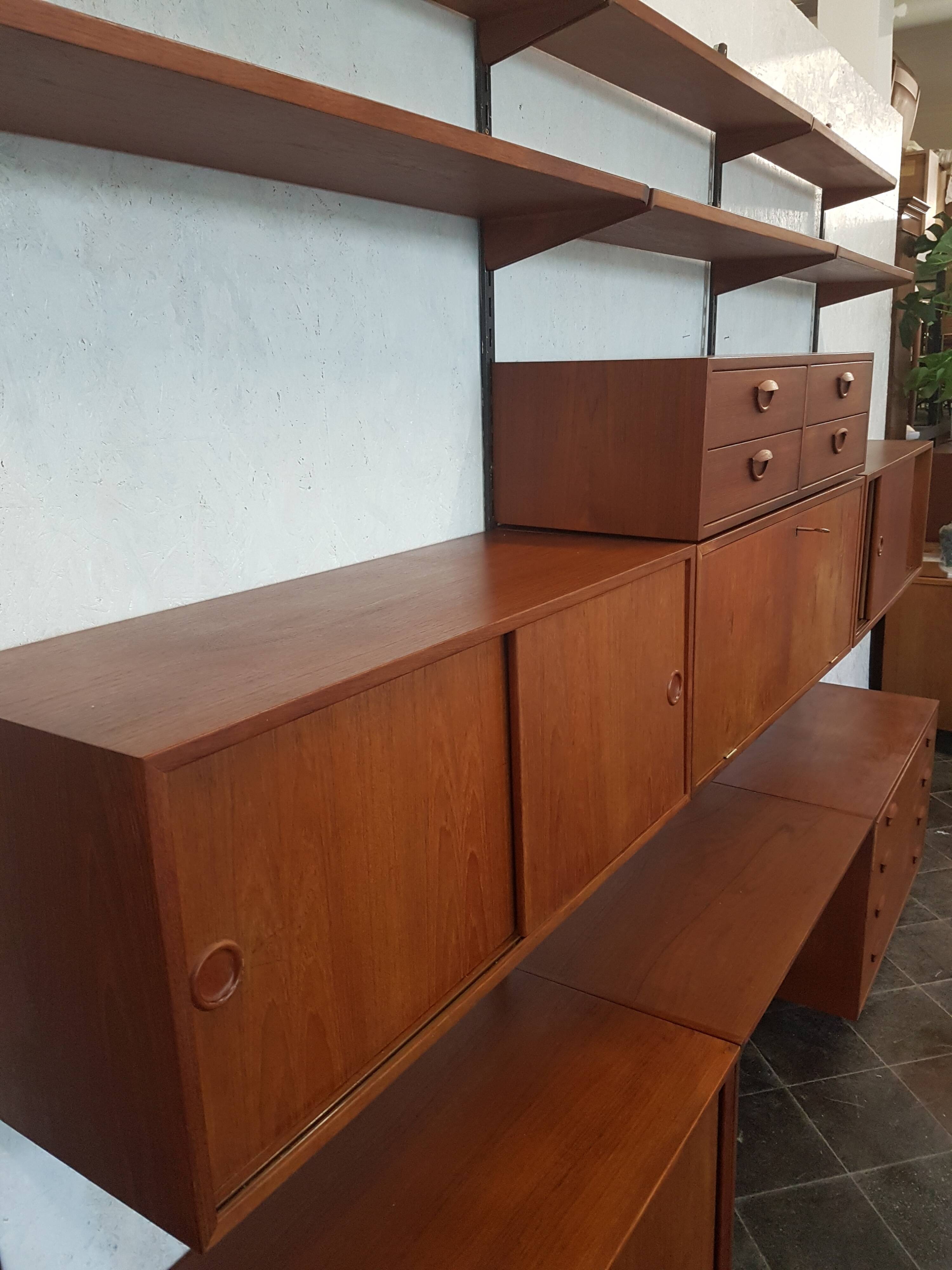 Vintage Kai Kristiansen XL teak shelving, wall unit