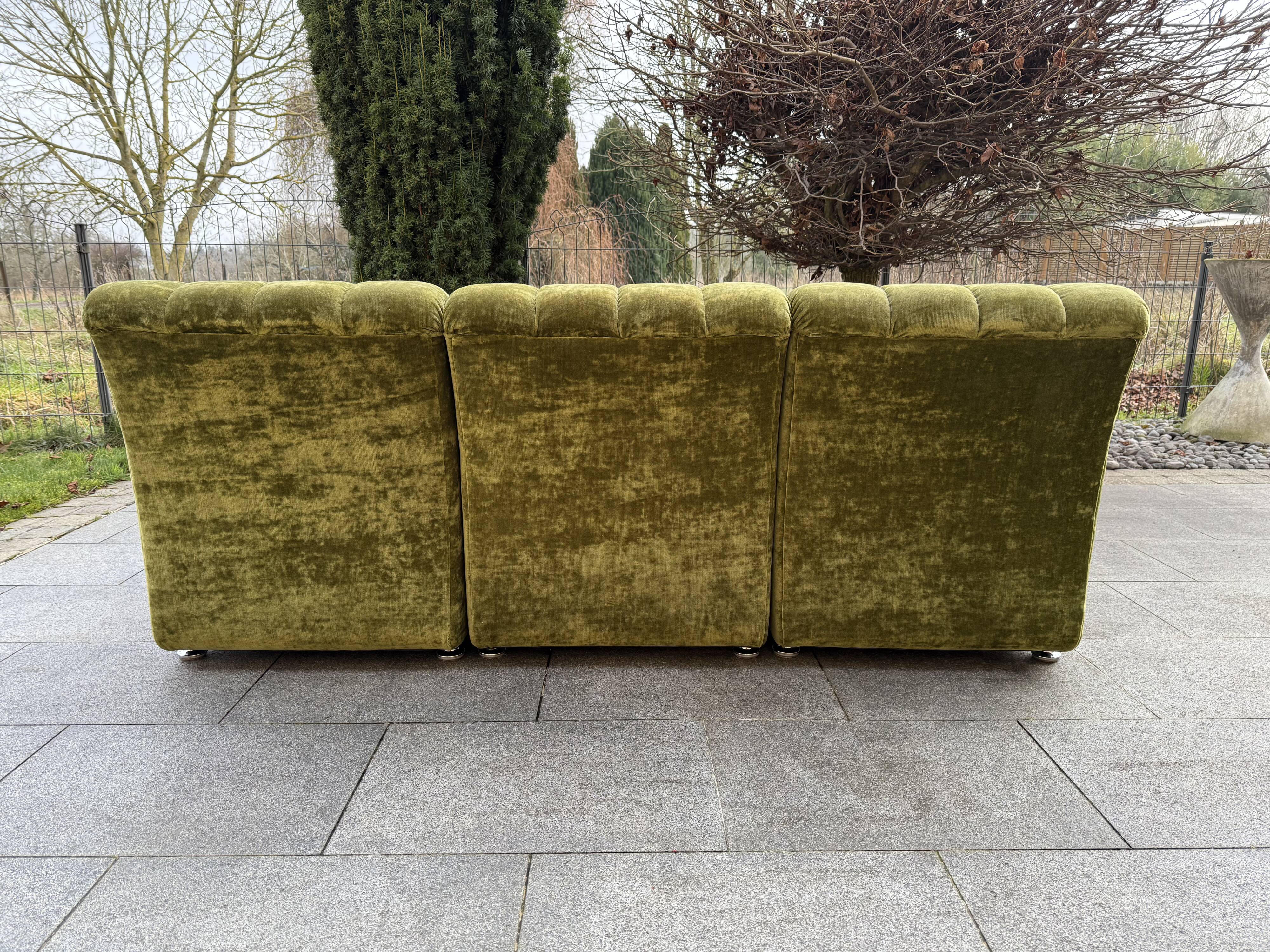 modular velvet sofa from the 70s