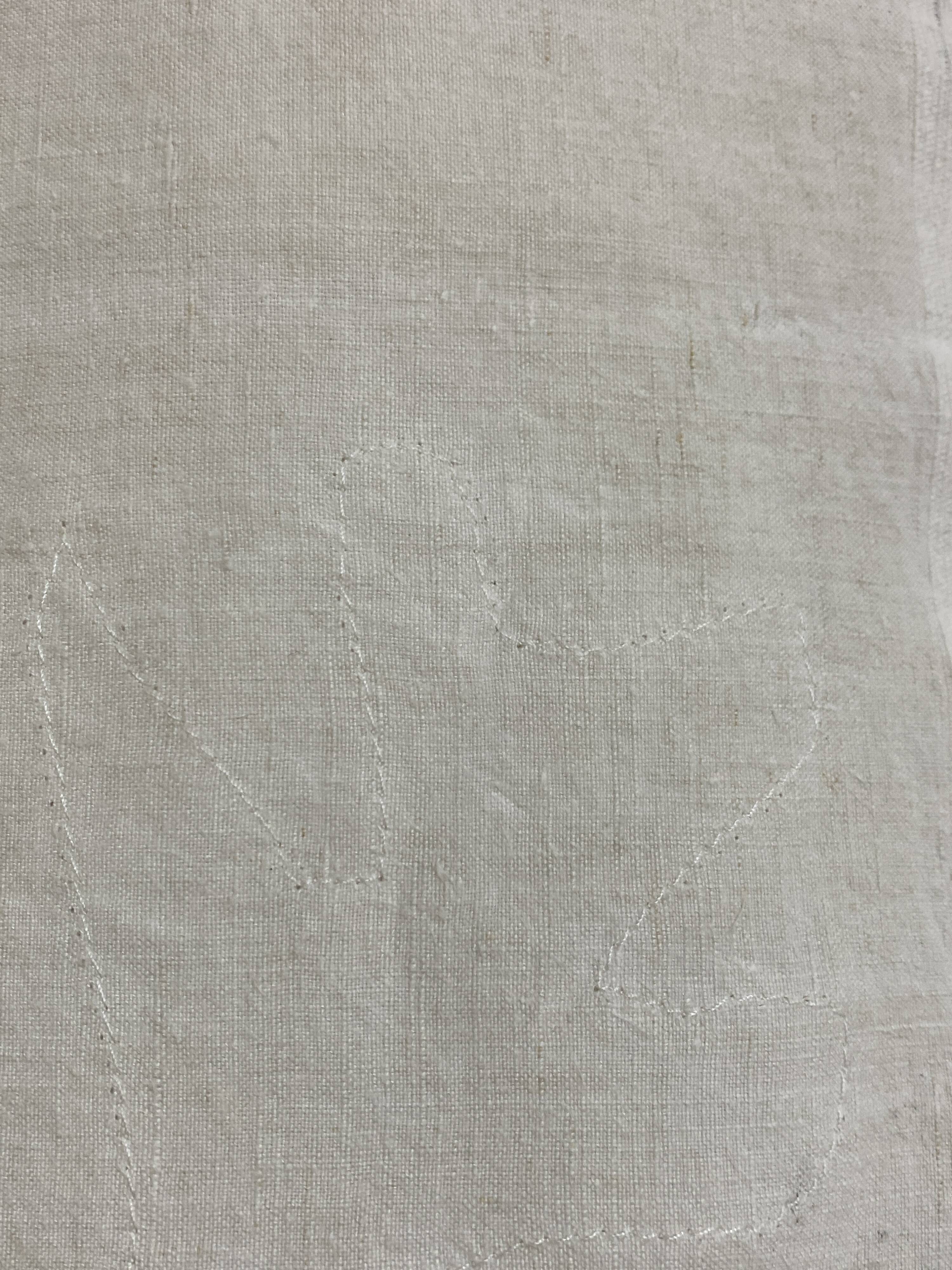 Old linen lampshade with monogram and fern by Henri Matisse