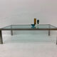 Rectangular Mid-Century Glass Coffee Table by Metaform, 1980s