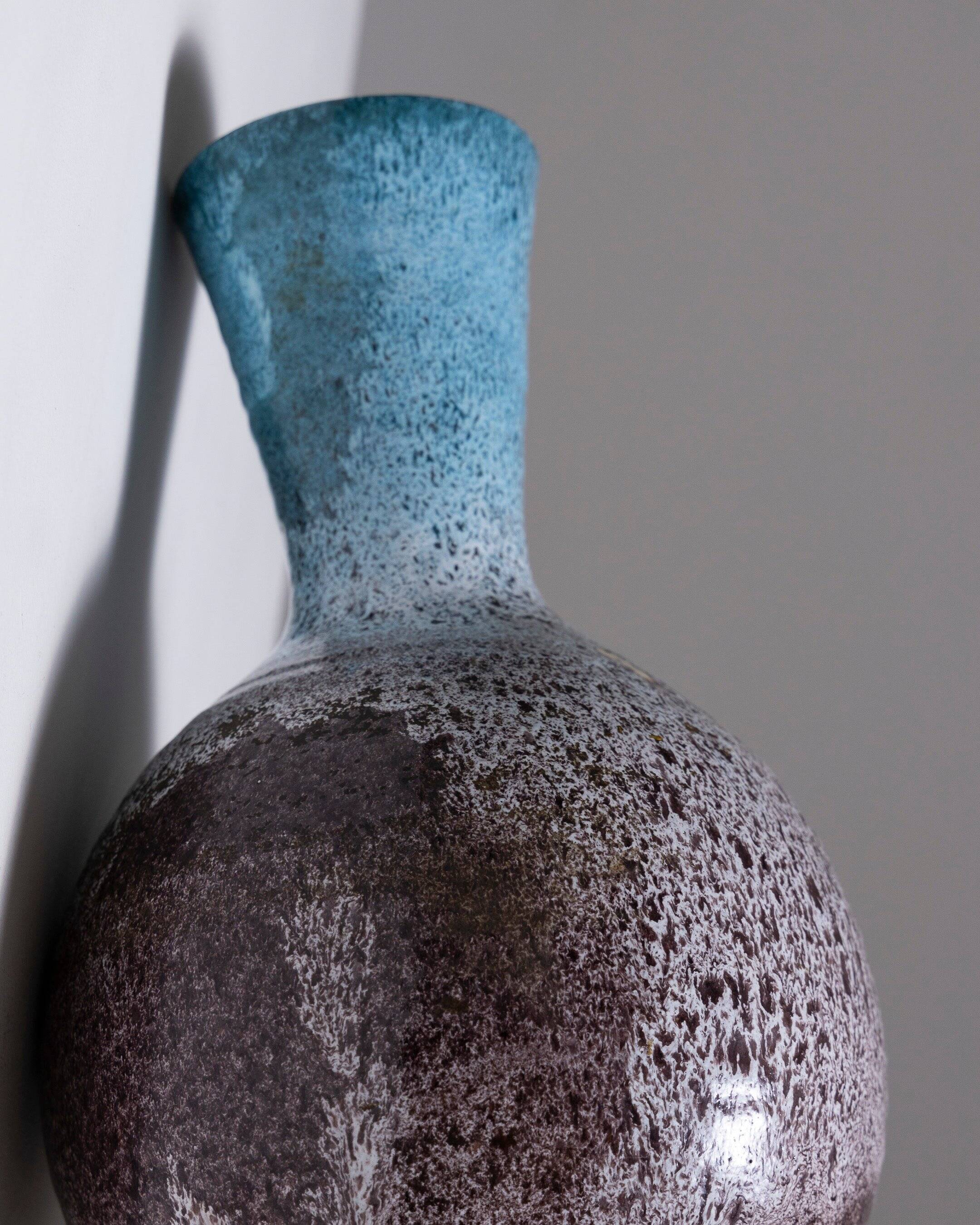 Vase en faïence accolay, 1950s