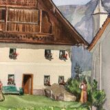 Aquarelle de montagne vintage