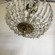 Crystal and brass basket chandelier