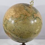 Terrestrial Globe in Lithographed Paper and Cast Iron, J.Lebègue & Cie – Late 19th Century