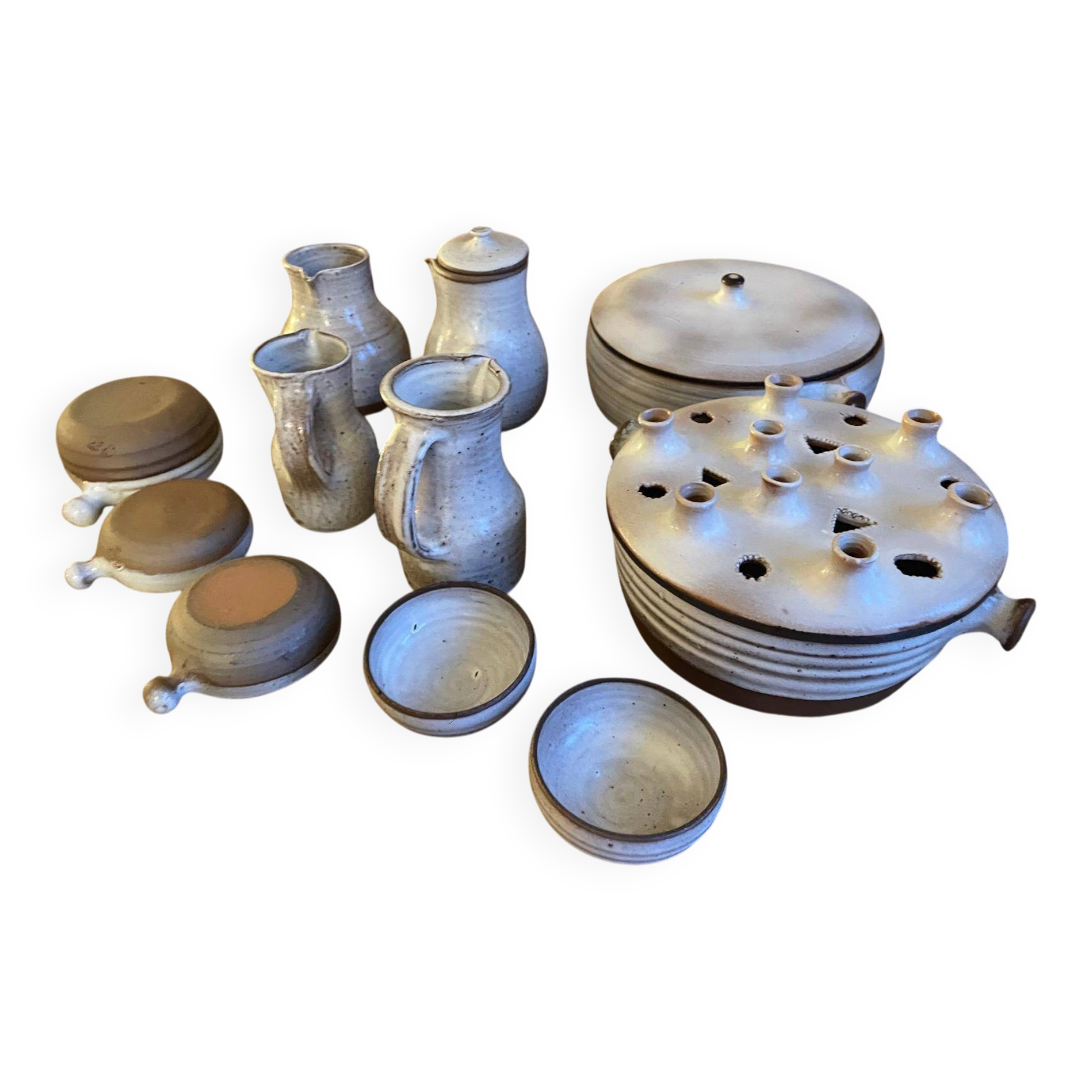 Ratilly Pierlot ceramics Puisaye lot of 11 signed pieces