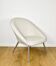 Beige ivory shell armchair from the 70s on grey metal legs - beautiful