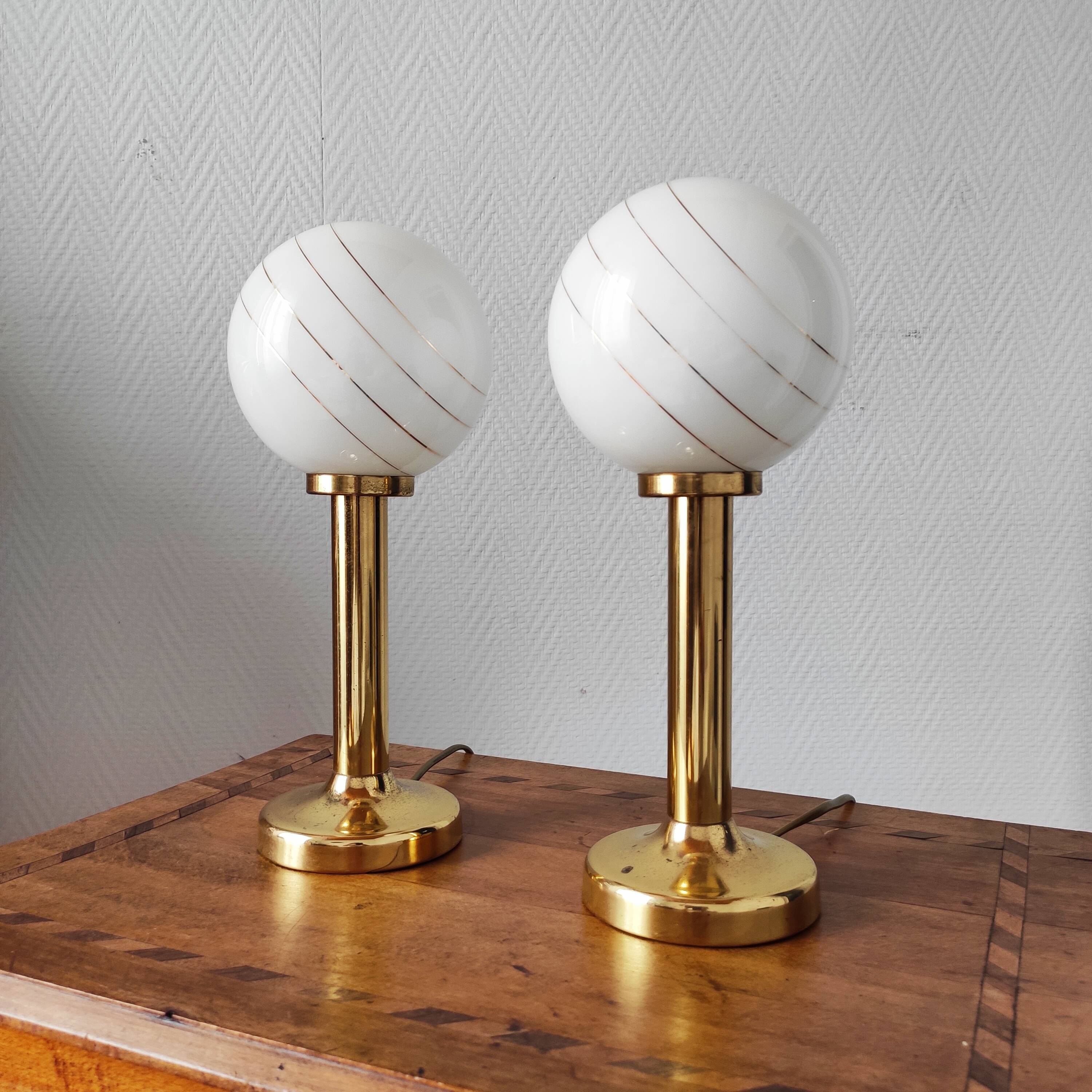 Pair of vintage ball lamps from the 1970s