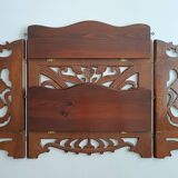Art Nouveau openwork wooden shelf
