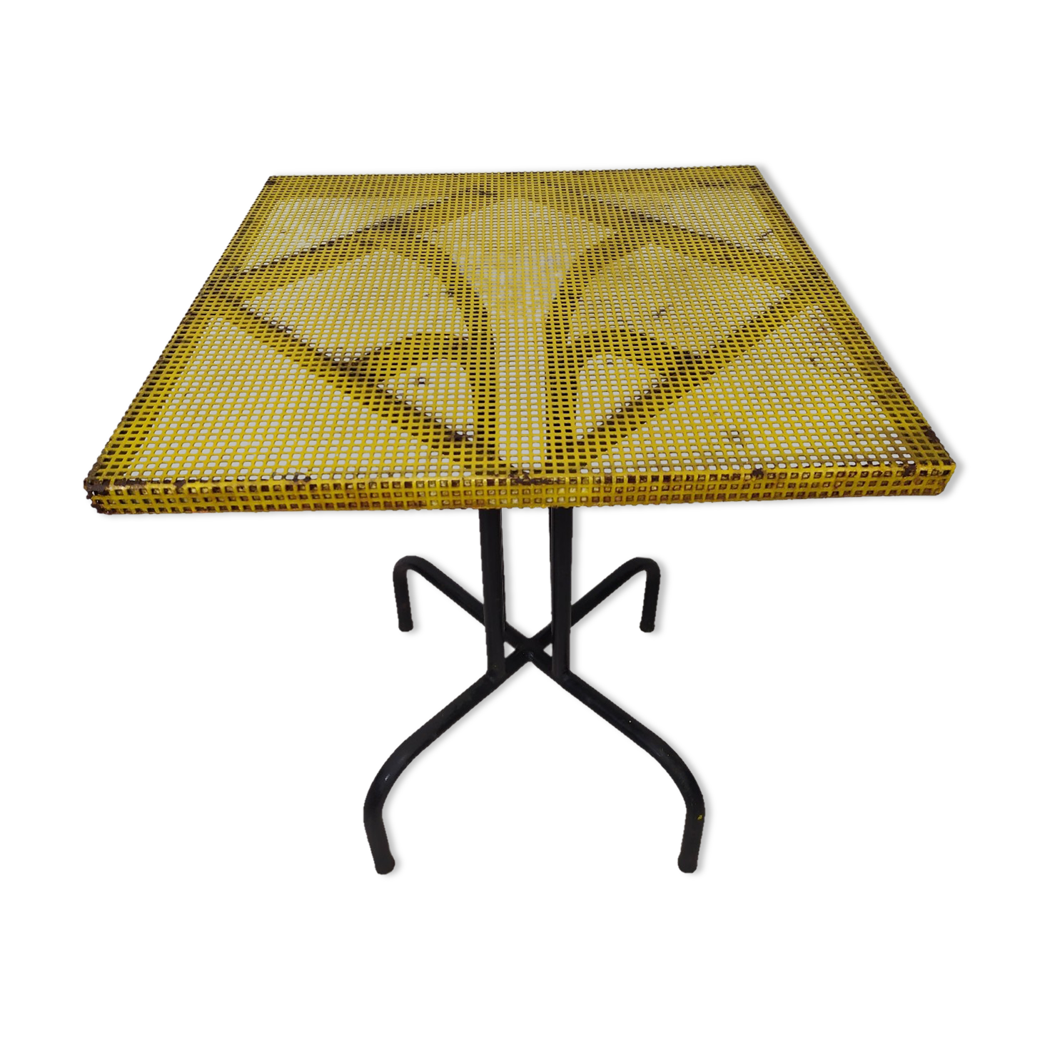 Vintage perforated metal bistro table