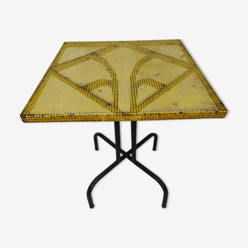 Vintage perforated metal bistro table