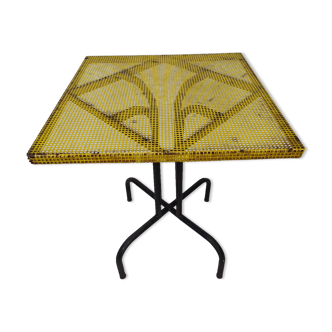 Vintage perforated metal bistro table