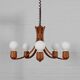 Vintage teak Candela pendant lamp Domus Danish design