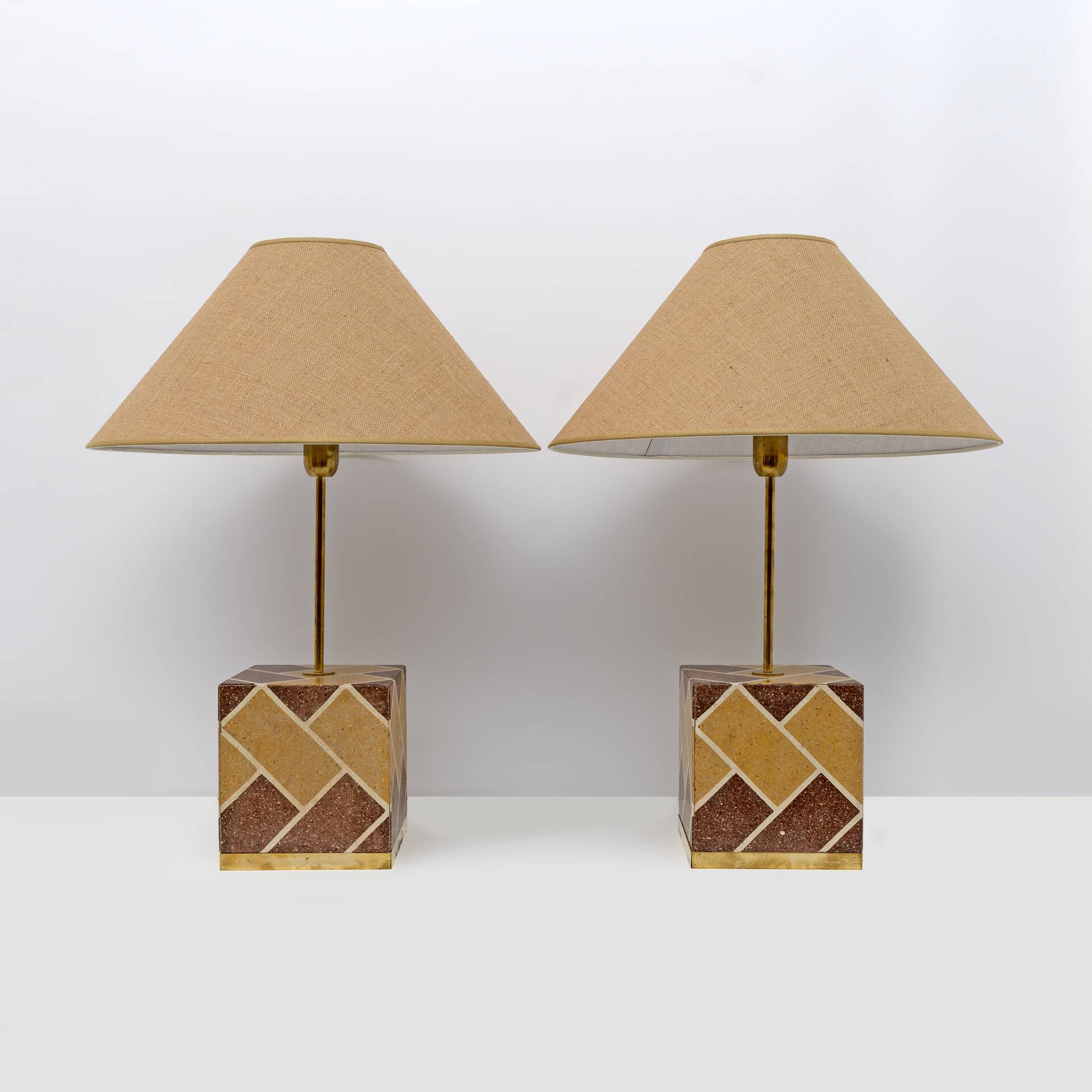 Pair of Liberty Era Italian Cementite Table Lamps