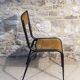 4 chaises d'école pieds fuselés métal et bois